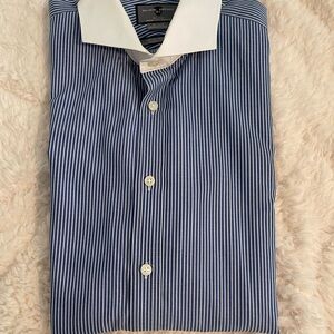 Black Brown 1826 Navy Pinstripe Dress Shirt